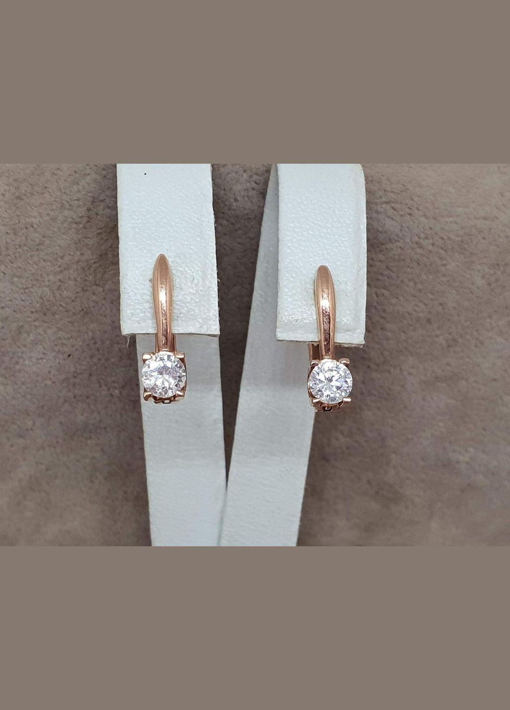 Золоті сережки з фіанітами. С00688Р Qvaliz (329849379)