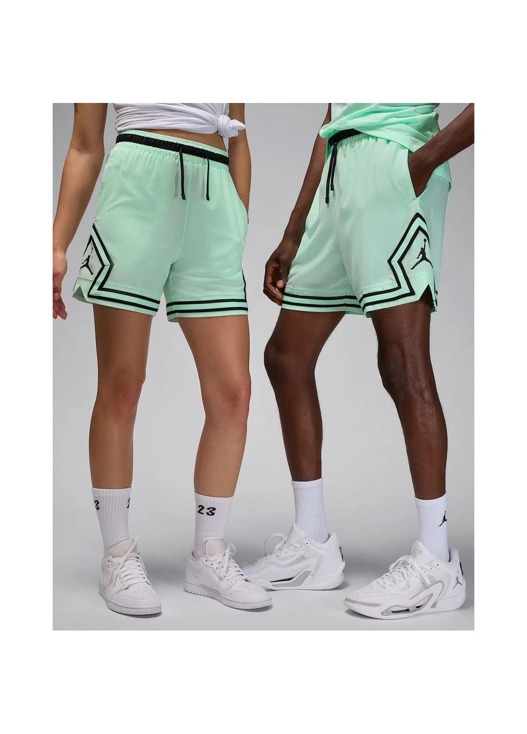 Шорты баскетбольные мятно-черные FQ2989-353 Nike JORDAN DRI-FIT WOVEN DIAMOND SHORTS (398233134)