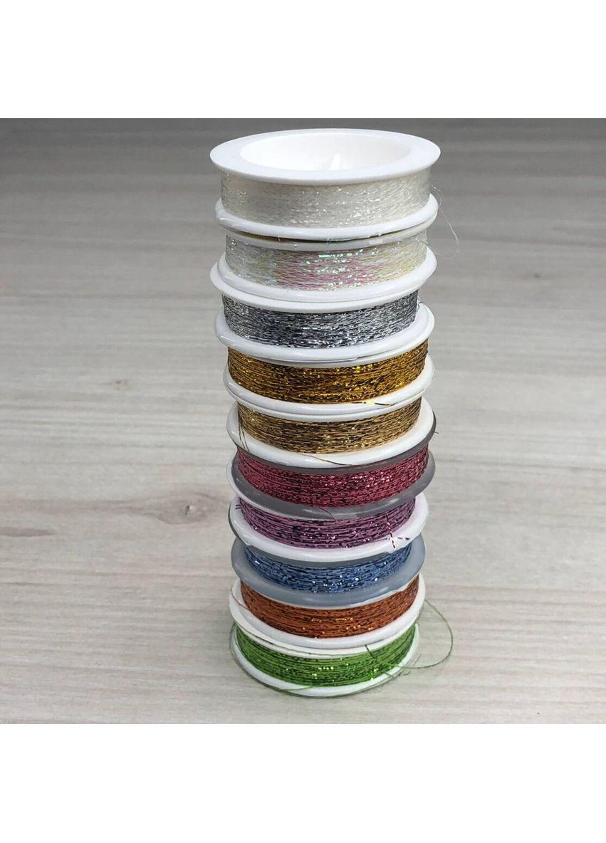 Люрексова нитка для вишивки - Мікс світлий 10шт No Brand (356509671)