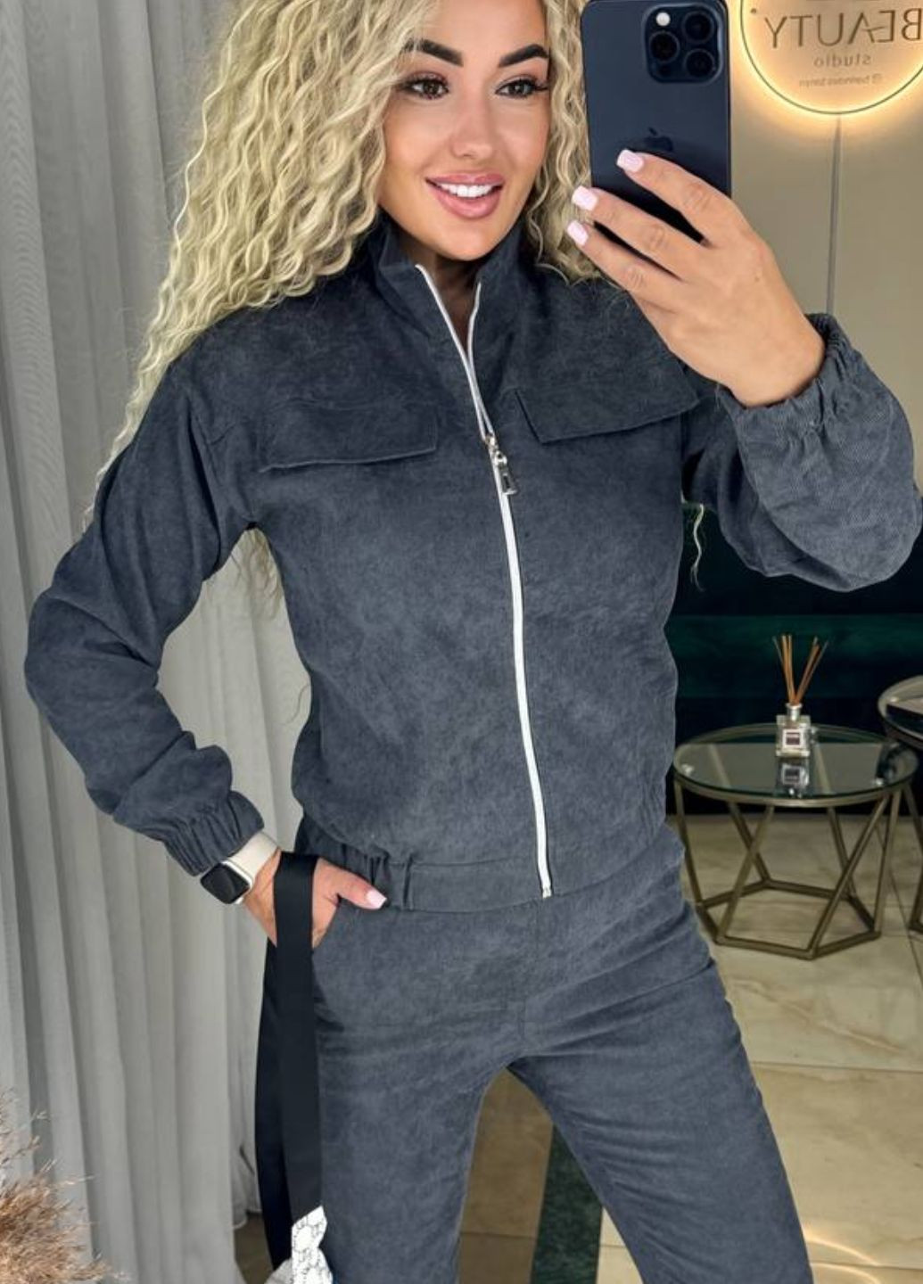 Вельветовый костюм: брюки и кофта на молнии Allthings (303321168)