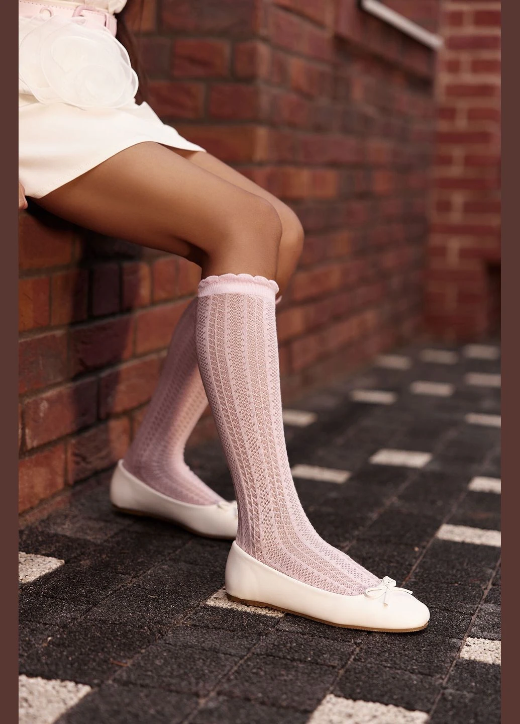 Детские розовые ажурные гольфы SOX (311512298)