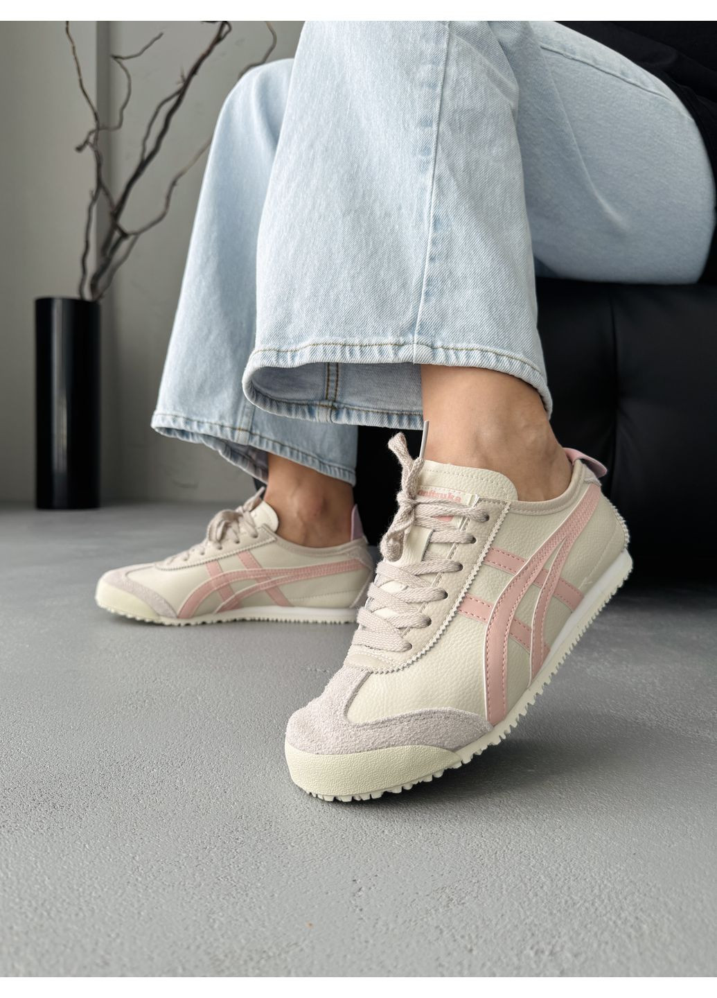 Кроссовки женские Asics Onitsuka Tiger Beige Pink | Асікс Онітцука Тайгер бежевые демисезоны (371276855)
