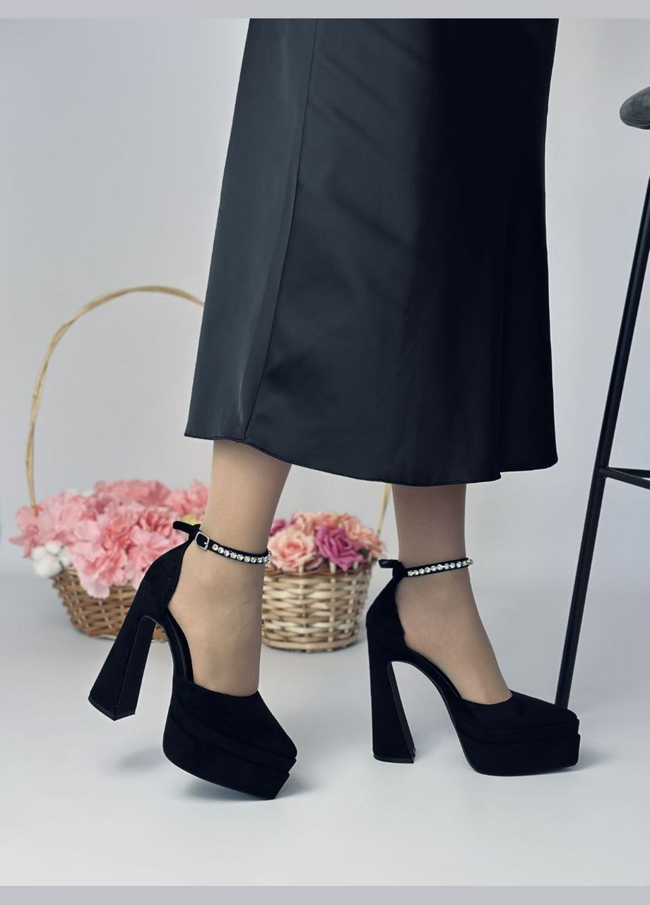 No Brand Женские трендовые туфли на высоком каблуке. лодочки черный з искусственная замша, — всесезон (324271047)