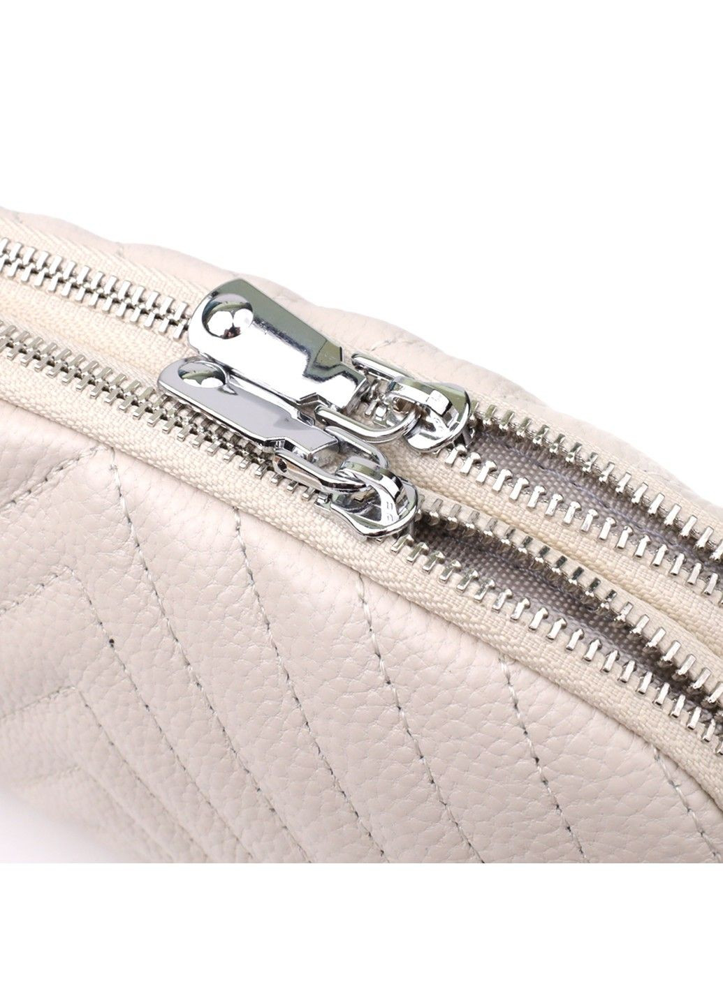 Модна сумка прошита трикутниками з натуральної шкіри 22910 Білий Vintage (356452212)