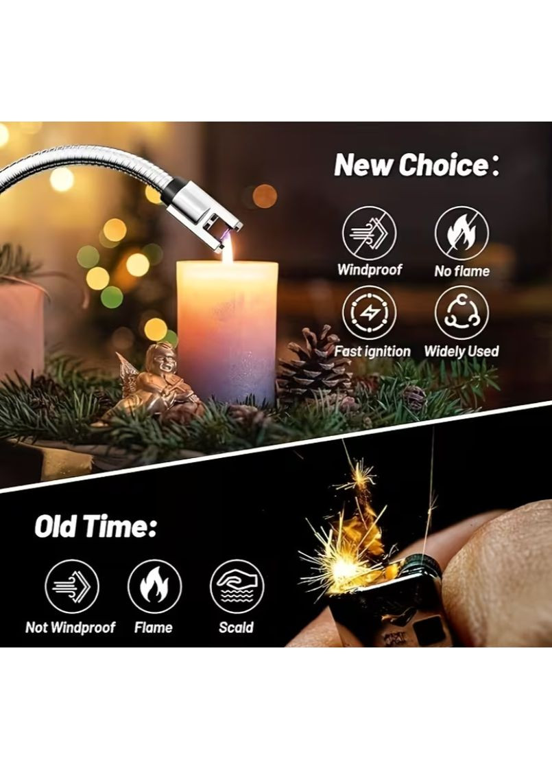 Импульсная металическая зажигалка USB со встроенным аккумулятором для газовой плиты, духовки, свечей No Brand (370792296)