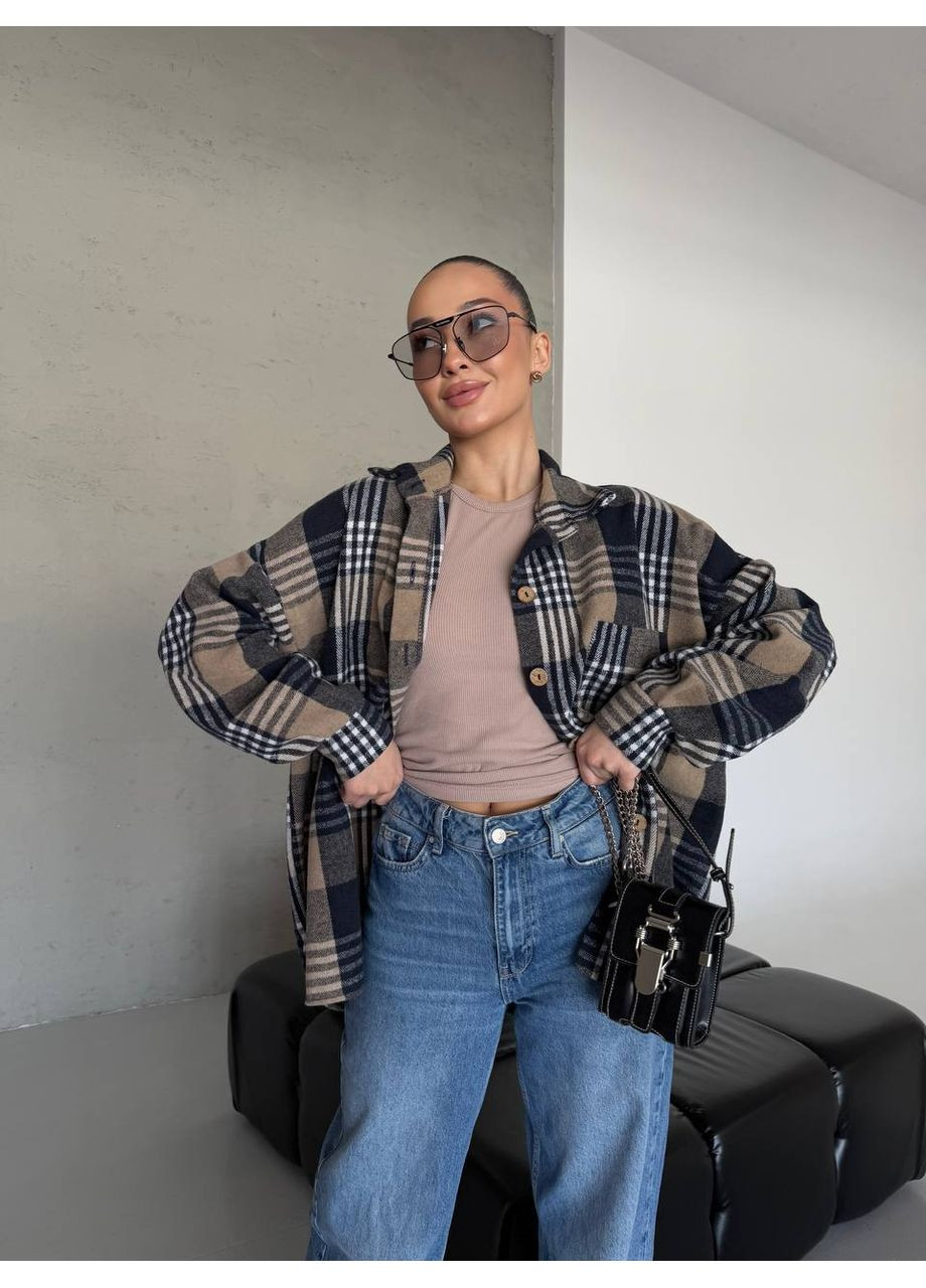 Жіноча шоколадна сорочка No Brand (358556373)