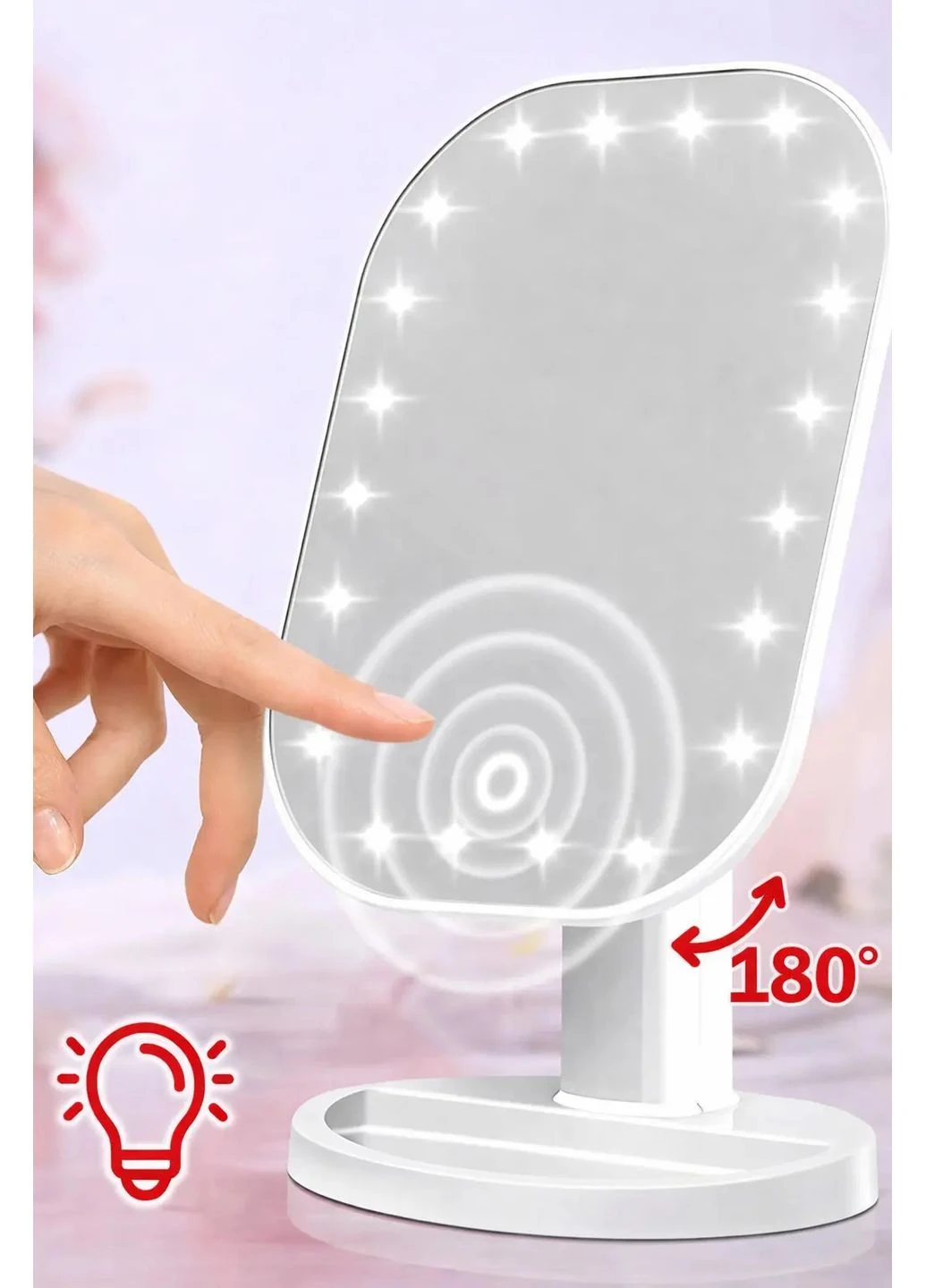 Зеркало для макияжа с LED подсветкой Cosmetie 20 светодиодов овальное настольное зеркало для женщин косметичес Dogus (379895975)