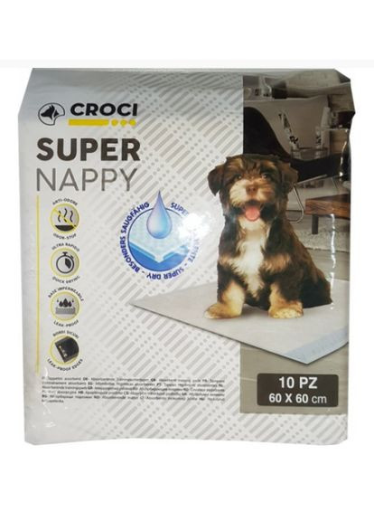 Пелюшки для собак "Super Nappy" 60х60, 10шт/уп (012073) Croci (278309252)