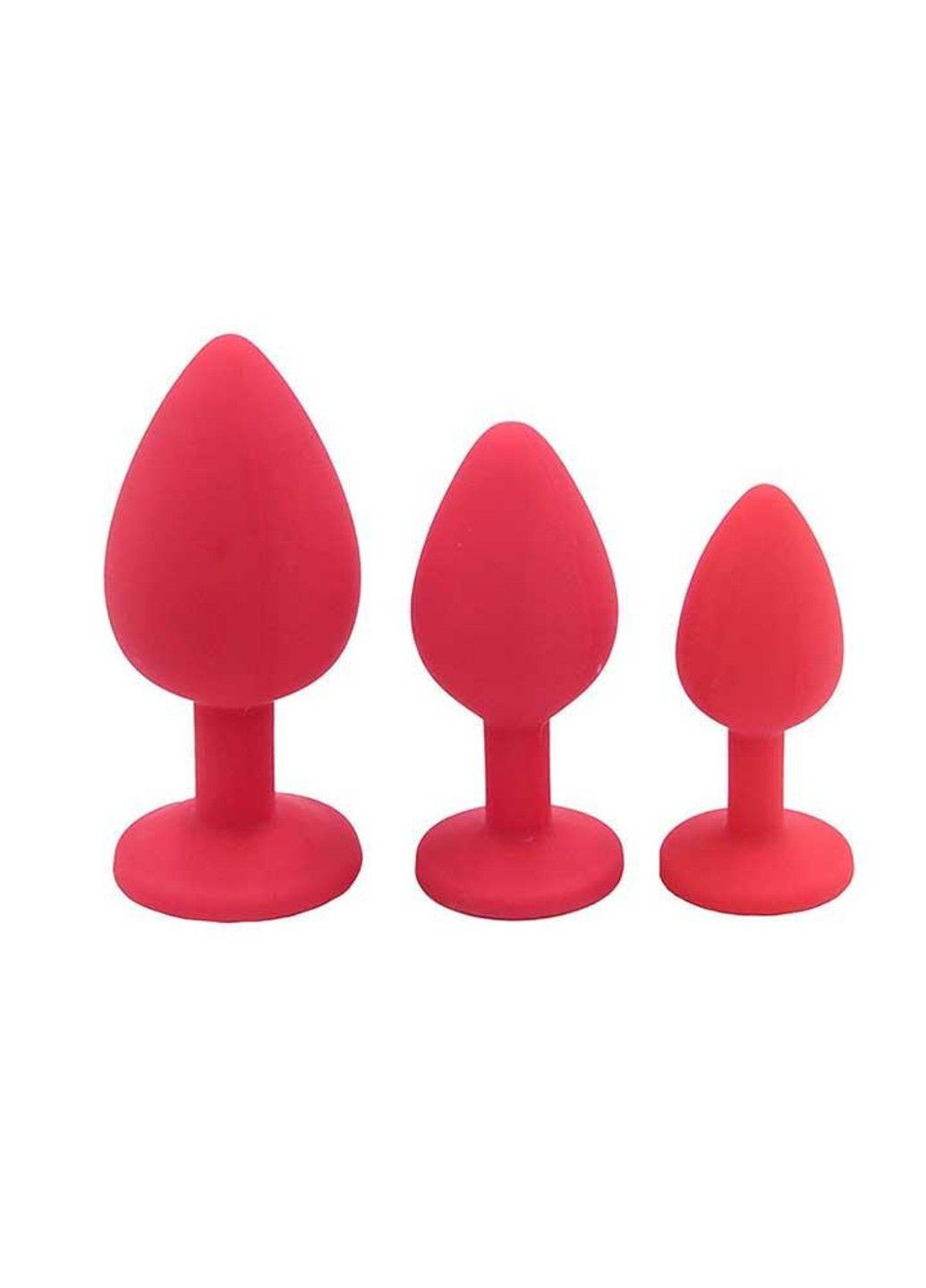 Красная силиконовая анальная пробка с кристаллом - 2.7*7 см – Анальные игрушки No Brand (288538964)