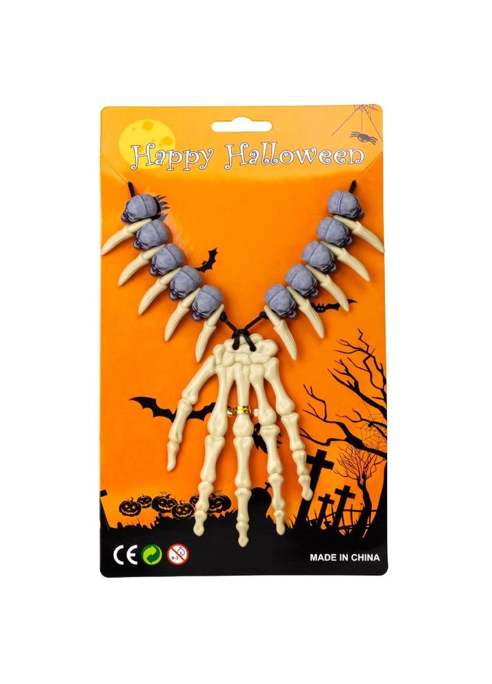 Святкова прикраса декор на Halloween Намисто на шию Кістки 46 см 19149-006 No Brand (346152381)