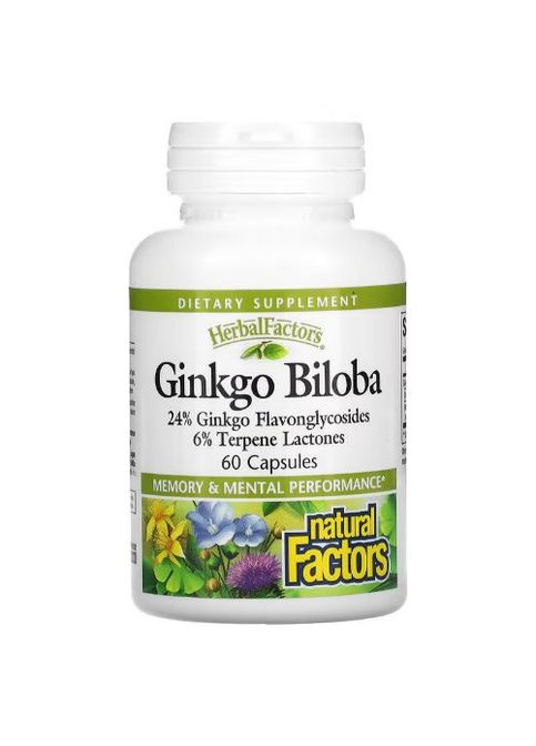 Herbal Factors Ginkgo Biloba 60 Caps Natural Factors (296914602)