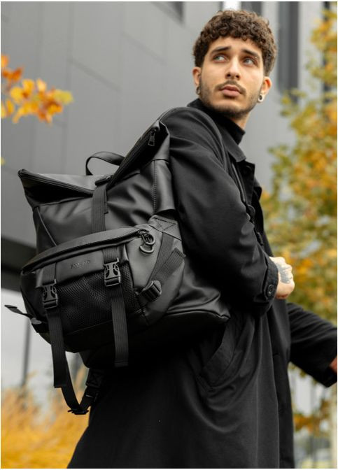 Чоловічий рюкзак роллтоп з відділенням під ноутбук Чорний (5340271841) Sambag (360965596)