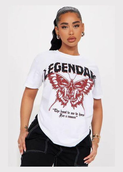 Футболка жіноча з принтом 48 Біла 2664085874 No Brand - (342398306)