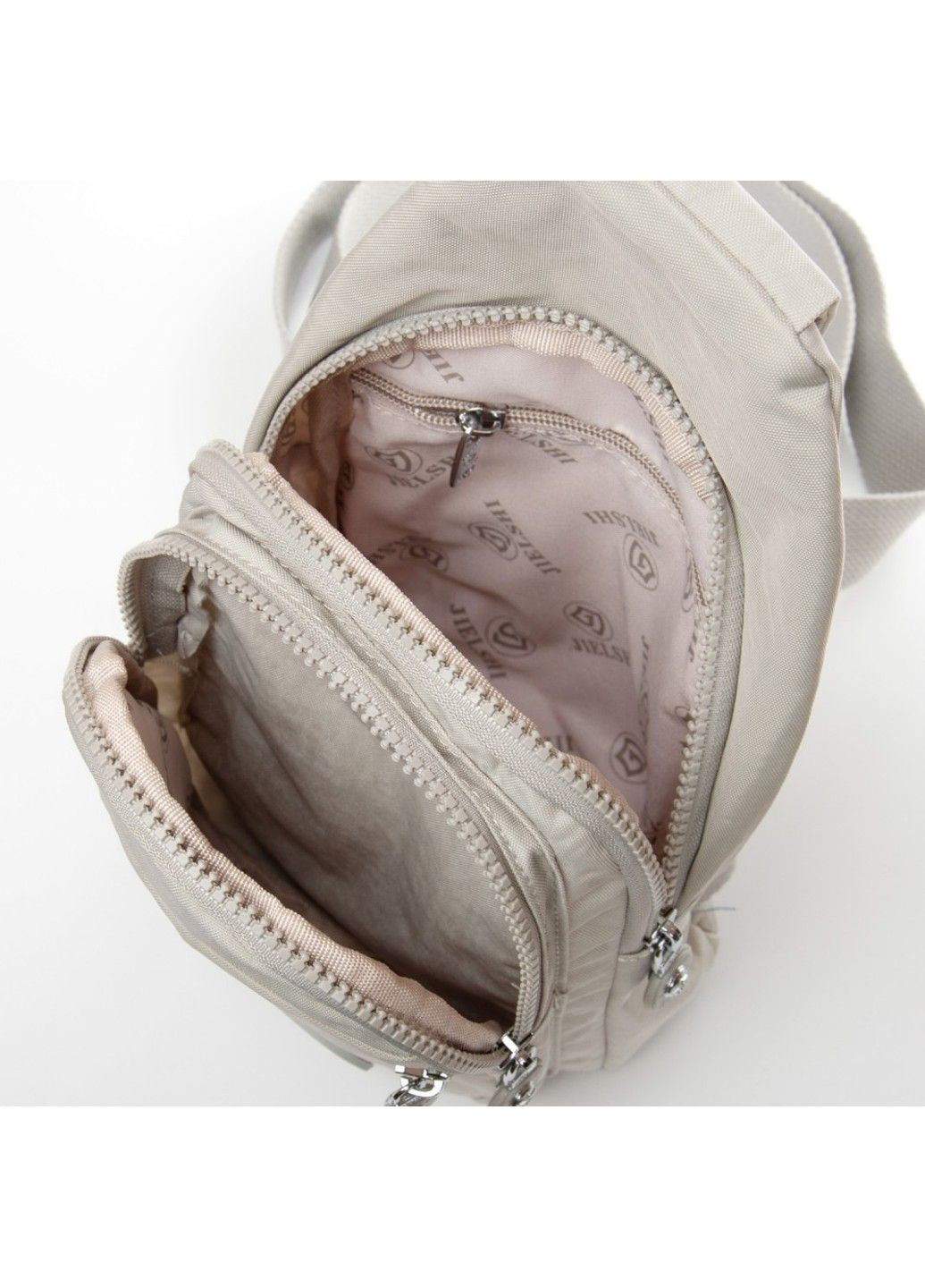 Женская тканевая сумка-слинг 0879 beige Jielshi (340234984)