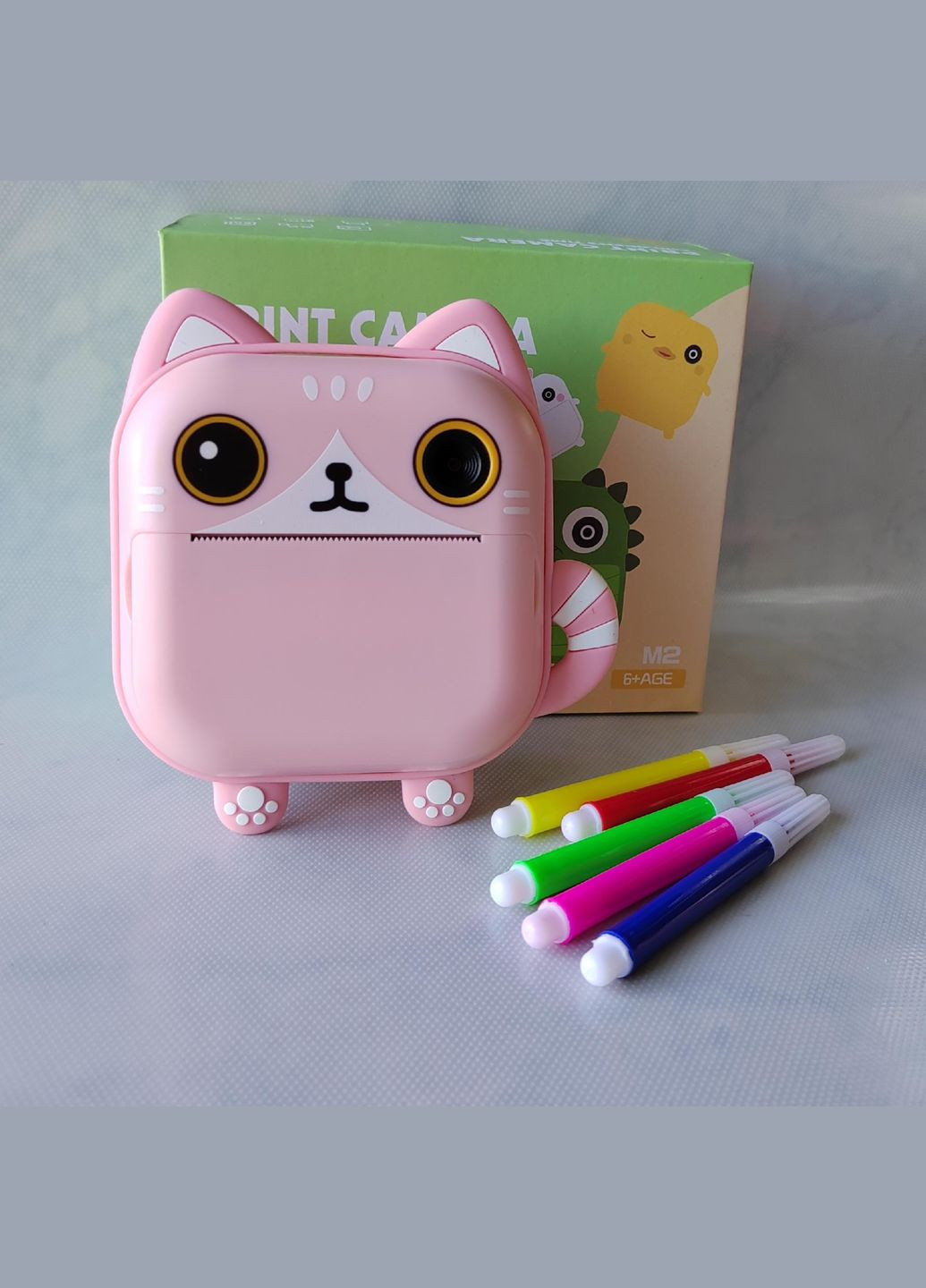 Детская камера фотоаппарат для мгновенной съемки игрушечная видеокамера с картой памяти и играми с набором бумаги 10 шт No Brand M2 (323209968)