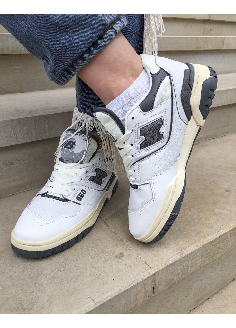 Белые демисезонные кроссовки мужские new balance 550 aime leon dore white navy нью беланс 550 No Brand