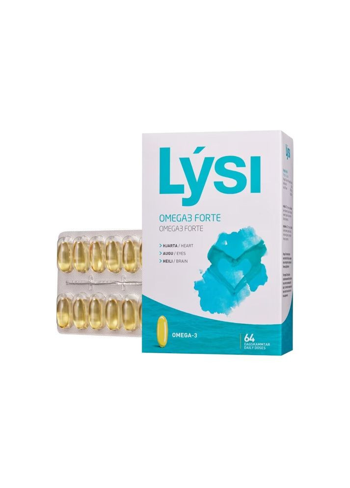 Омега 3 Omega3 Forte, 64 капсул из рыбьего жира LYSI (361113423)