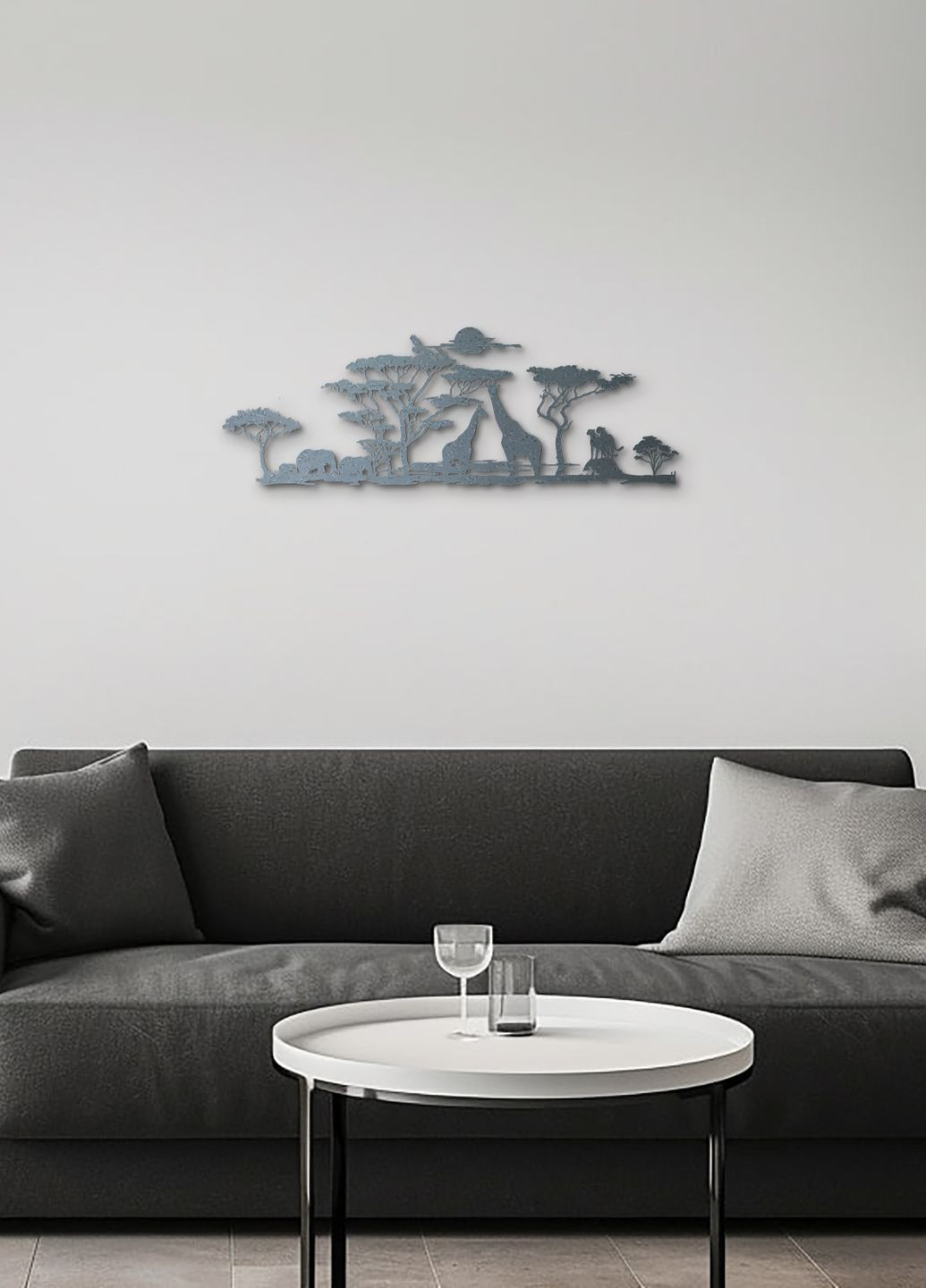 Интерьерная картина на стену, декоративное панно из дерева "Африканские животные", стиль лофт 35х13 см Woodyard (292111842)