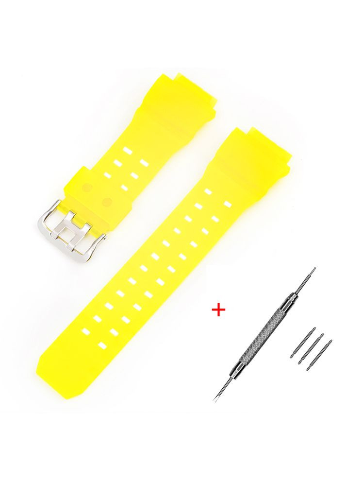 Ремешок для часов Casio G-Shock желтый полупрозрачный универсальный ремень для мужчин и женщин ProDobro (367265673)