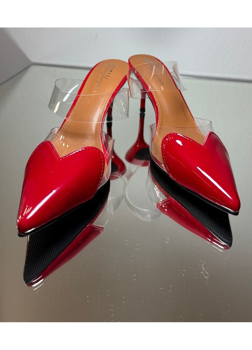 No Brand Жіночі туфлі слінгбек силіконові у формі серце червоні 7 см слінгбекі червоний з силікон, — літо (351394495)
