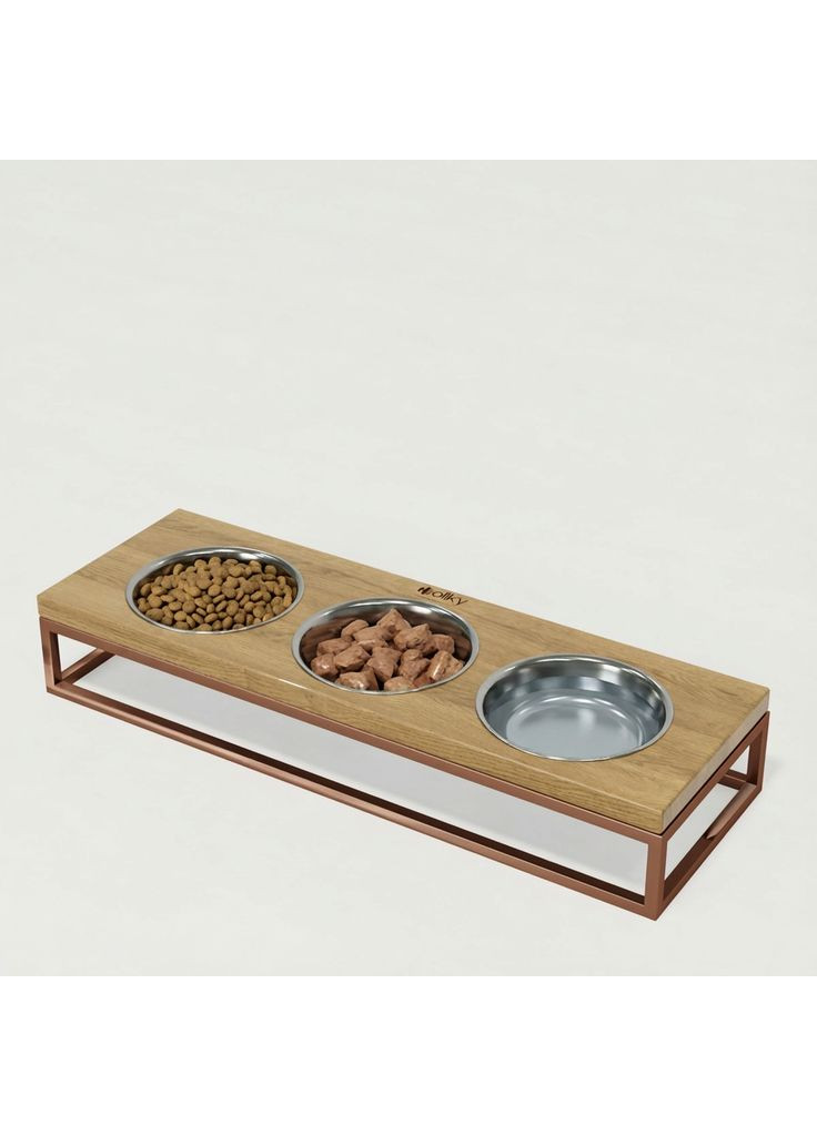 Миски на підставці для котів та маленьких собак Base Bar (3 × 0,45 л) Bar-54187-GLNT Hollky (365652756)