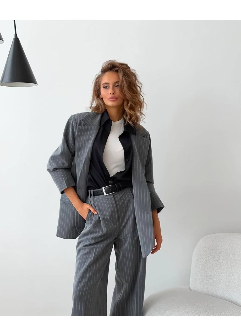Костюм (пиджак, брюки), цвет Серый Fashion (361310446)