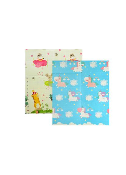 Детский термоковрик складной двухсторонний 150х180 см для игр и занятий с животными единорогами игровой коврик Bambi (368759685)