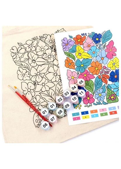 Набор для творчества Talent экосумка-раскраска, Funny Flowers, 38х42 см (4823098543510) Rosa (396881922)