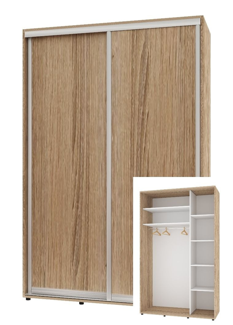 Шафа-купе дводверна 160*45*220 см Натуральний 2 двері ДСП Стандарт Комфорт Меблі (360471418)