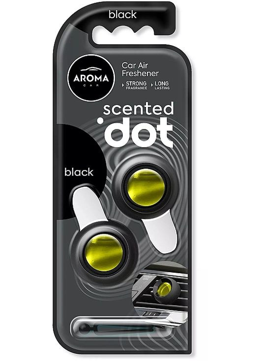 Ароматизатор для автомобильный мембранный, 2 шт. Membrana Double Dot Black Car Air Freshener 2шт (1450515-33052317) Aroma Car (365820295)