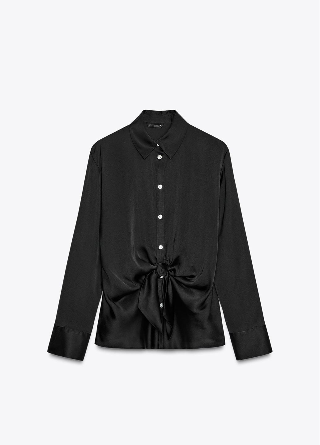 Черная повседневный рубашка однотонная Zara