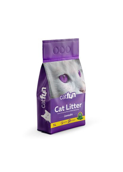 Наполнитель бентонитовый для для кошачьих туалетов ароматом лаванды 5 л Catfun (362617183)