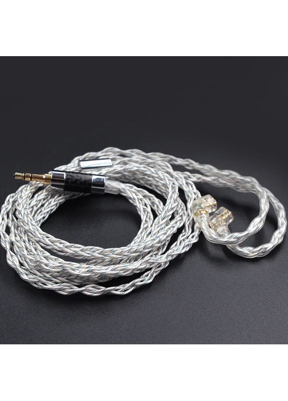 KZ Silver&Blue Cable – 8-жильний Hi-Fi кабель для навушників із посрібленої міді для аудіофілів Knowledge Zenith (361269358)
