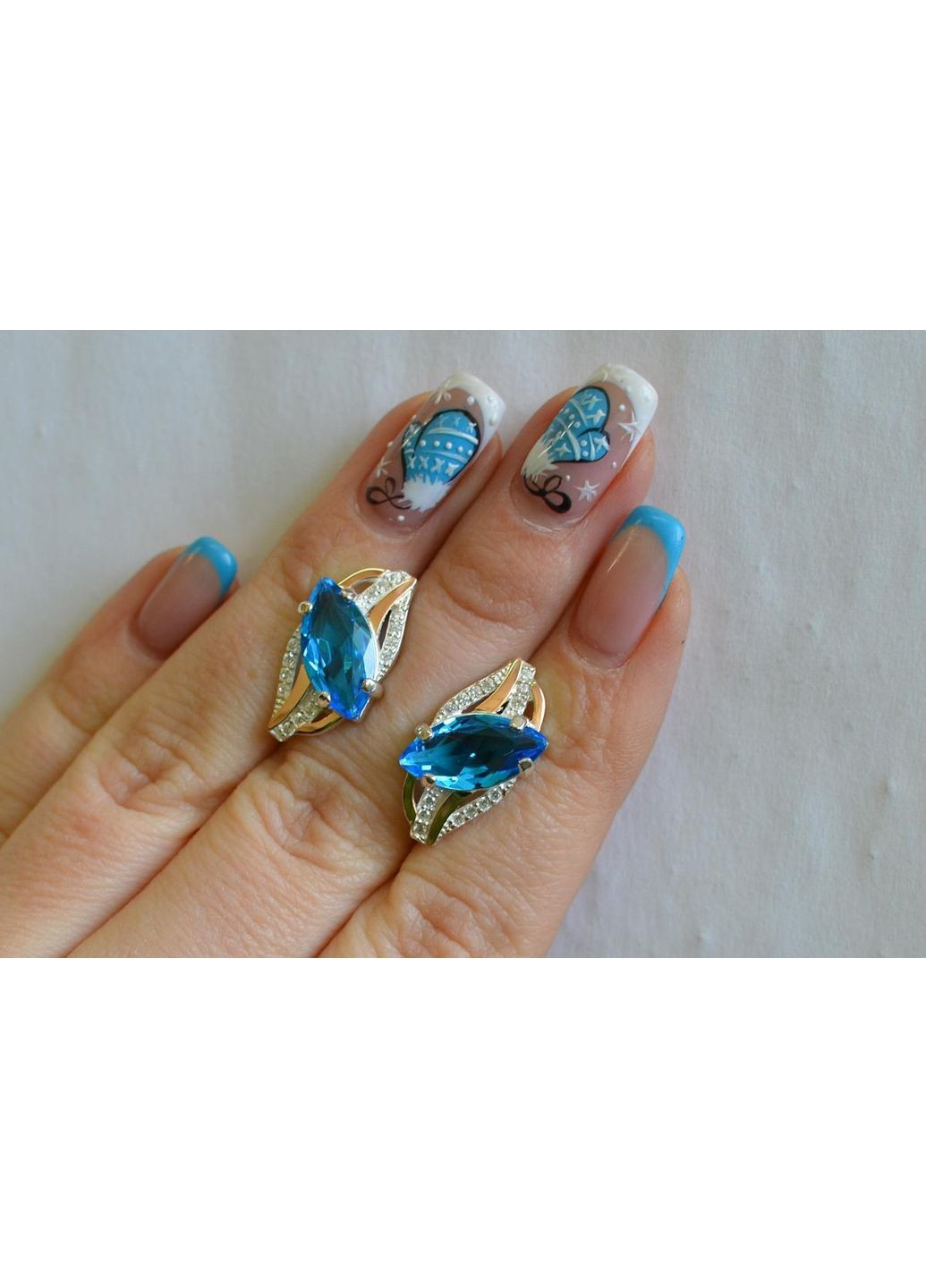 Серебряные серьги с золотыми пластинами Silver Style (367112651)