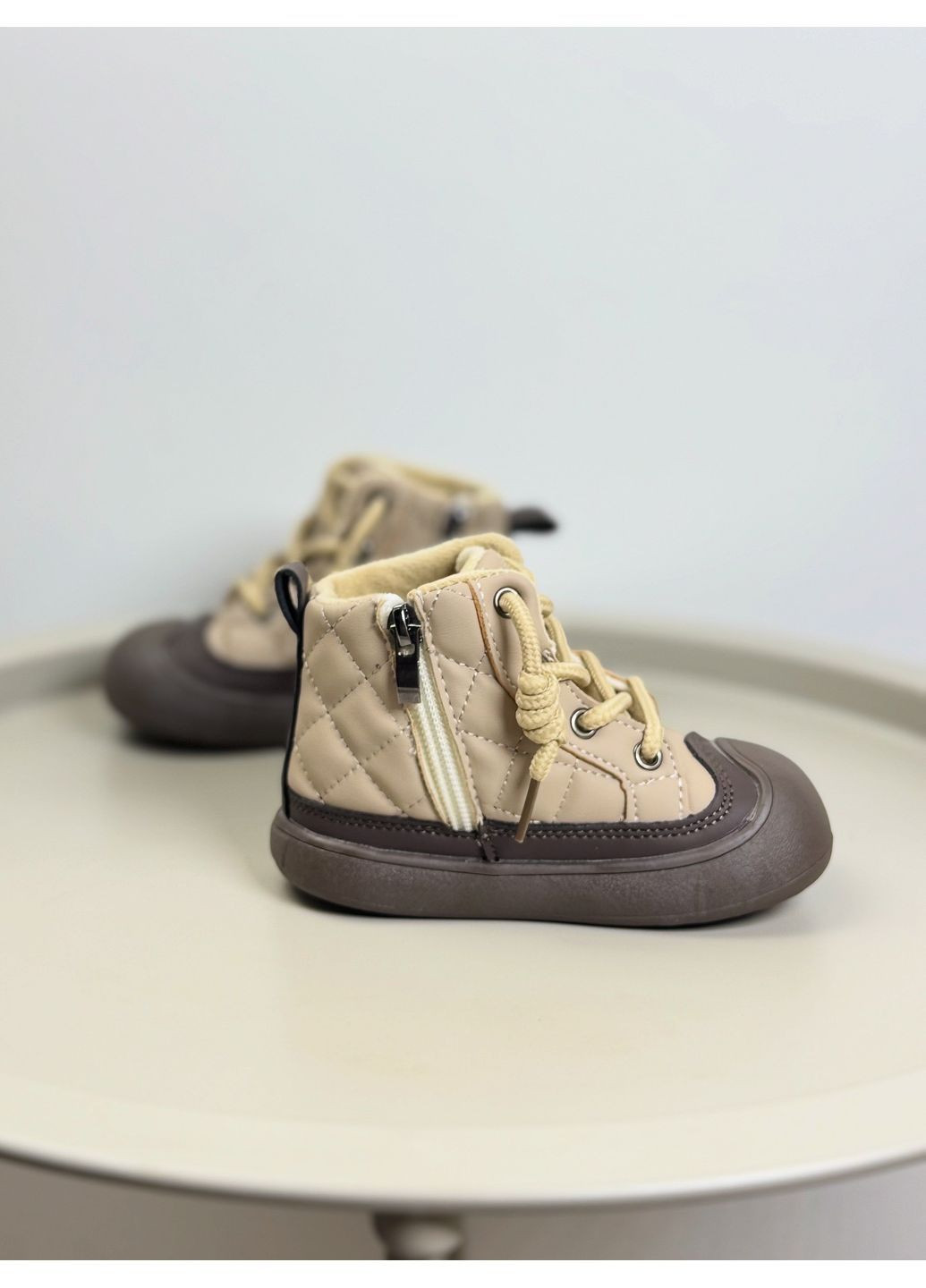 Бежевые повседневные осенние ботинки осенние детские бежевые 1617 No Brand