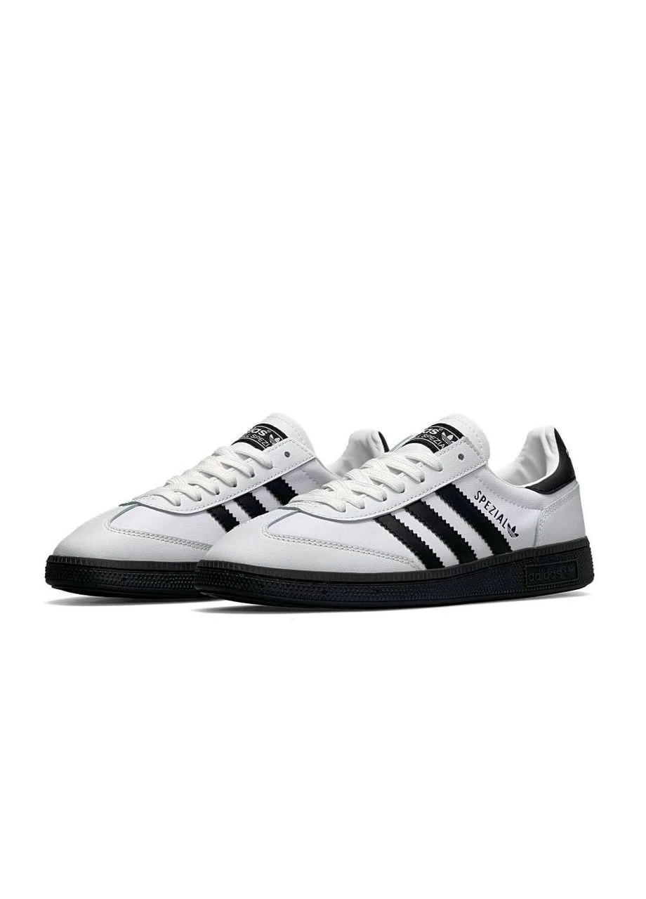 Білі кросівки чоловічі adidas spezial white leather black адідас спеціал білі демісезон No Brand