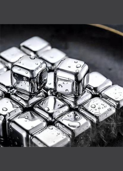 Набор из 12 камней - металлические кубики льда для охлаждение напитков + щипцы No Brand (316580409)