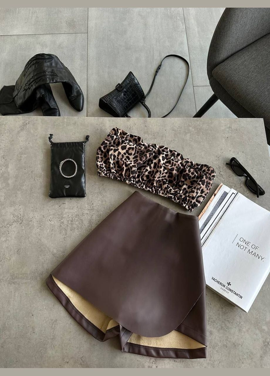 Спідниця шорти з матової еко шкіри No Brand (328445170)