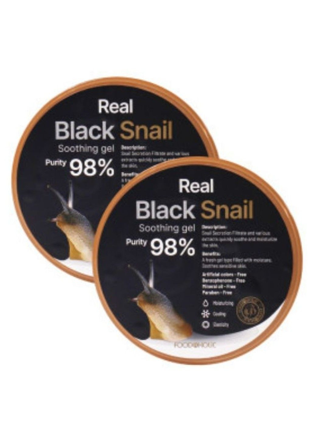 FoodAHolic Гель для обличчя та тіла з екстрактом муцину чорного равлика real black snail soothing ge — Крем, Південна Корея (302899243)
