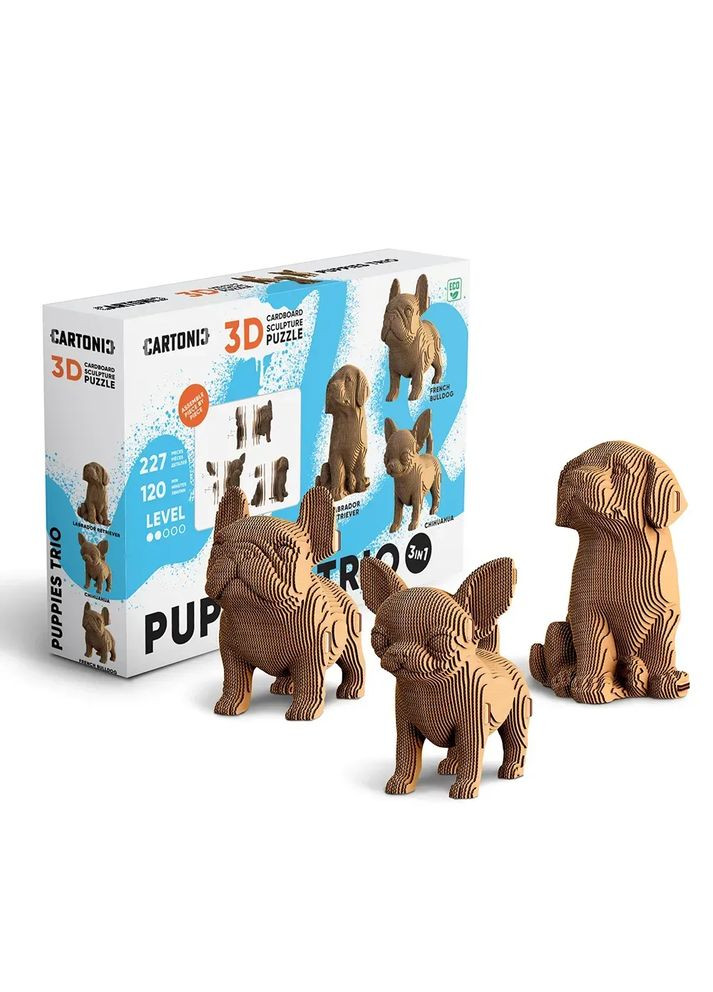 Картонний конструктор " 3D Puzzle PUPPIES TRIO" Cartonic (372465257)