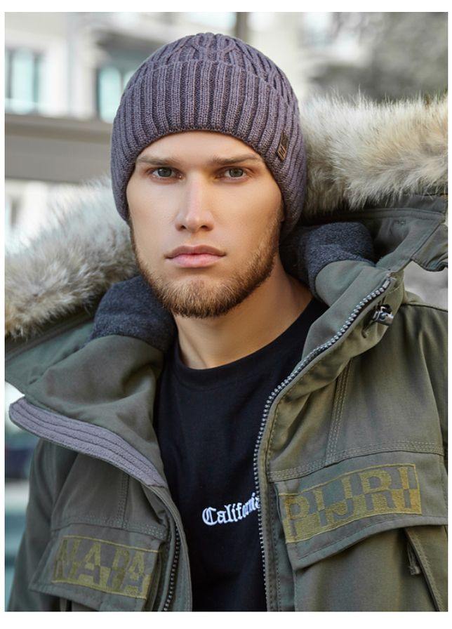 Шапка чоловіча в'язана на флісі Braxton Тарантіно (303358658)