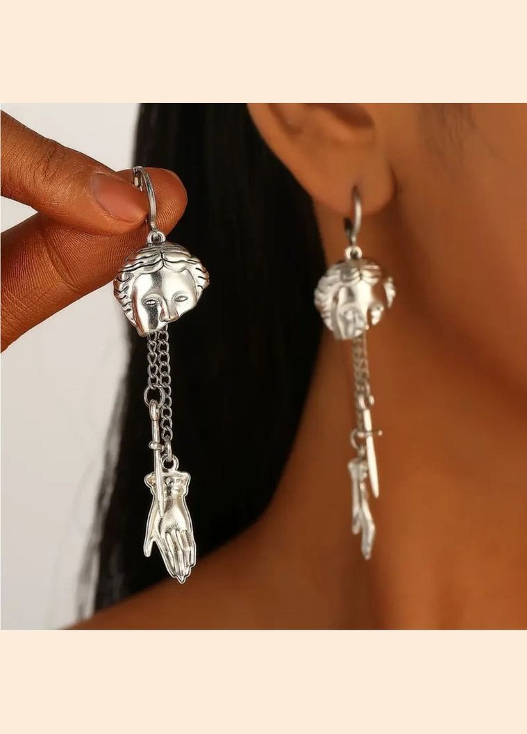 Серьги лицо, руки, кинжал, 2477 Fashion Jewelry (338431448)