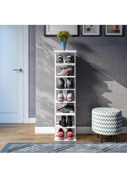 Тумба в прихожую, обувная тумба, полка для обуви узкая OF-1 Полки Белый No Brand (371910404)