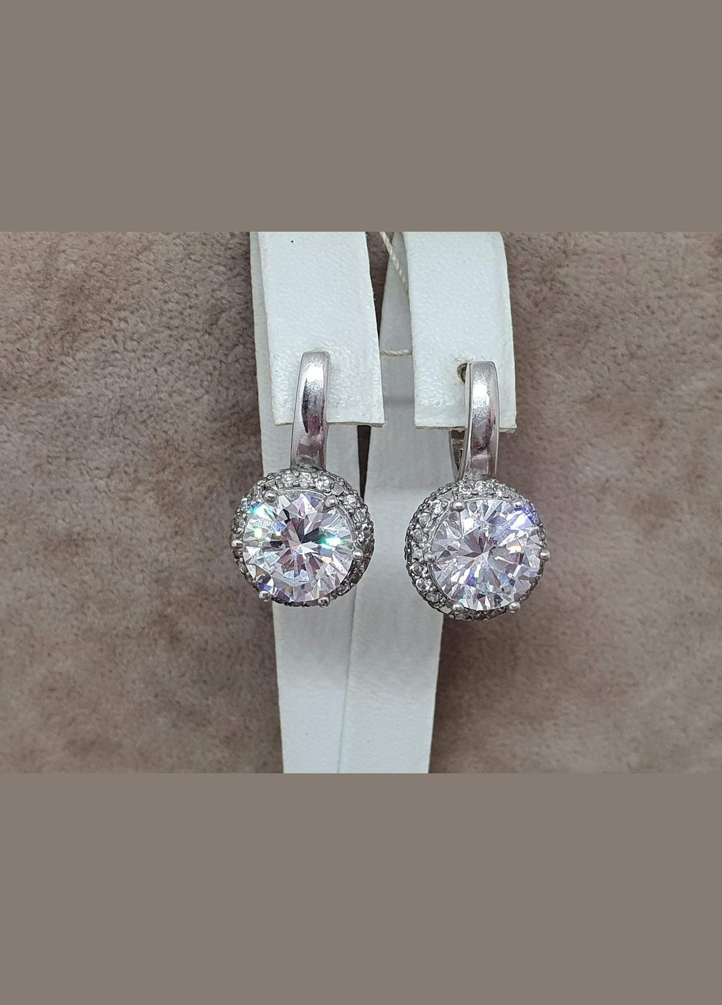 Срібні сережки ДИВО з фианитом. 2608/9Р-CZ AGNI (327416547)