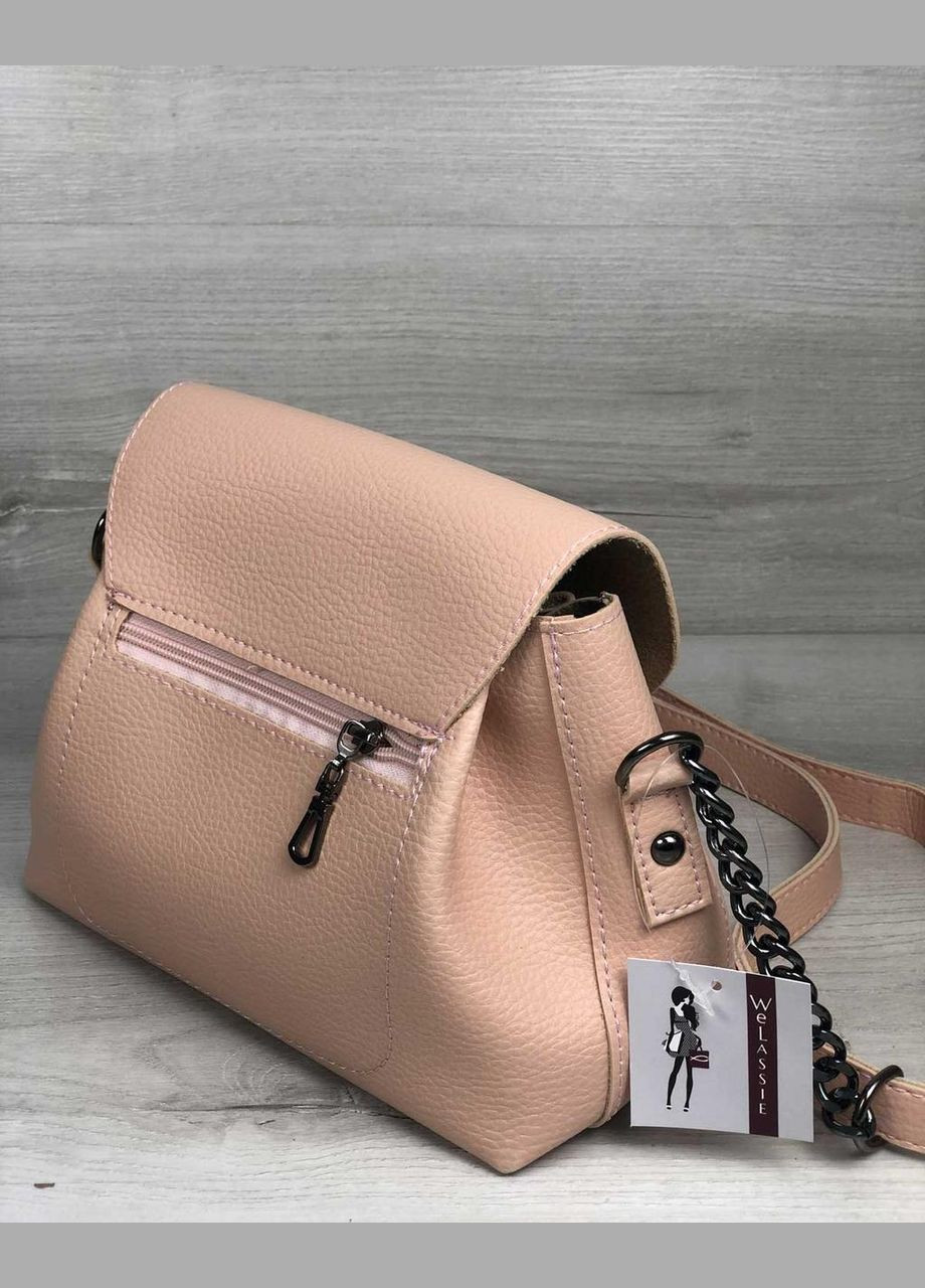 Молодежная женская сумка кросс боди на плечо из экокожи «Софи» пудровая WeLassie (298571391)
