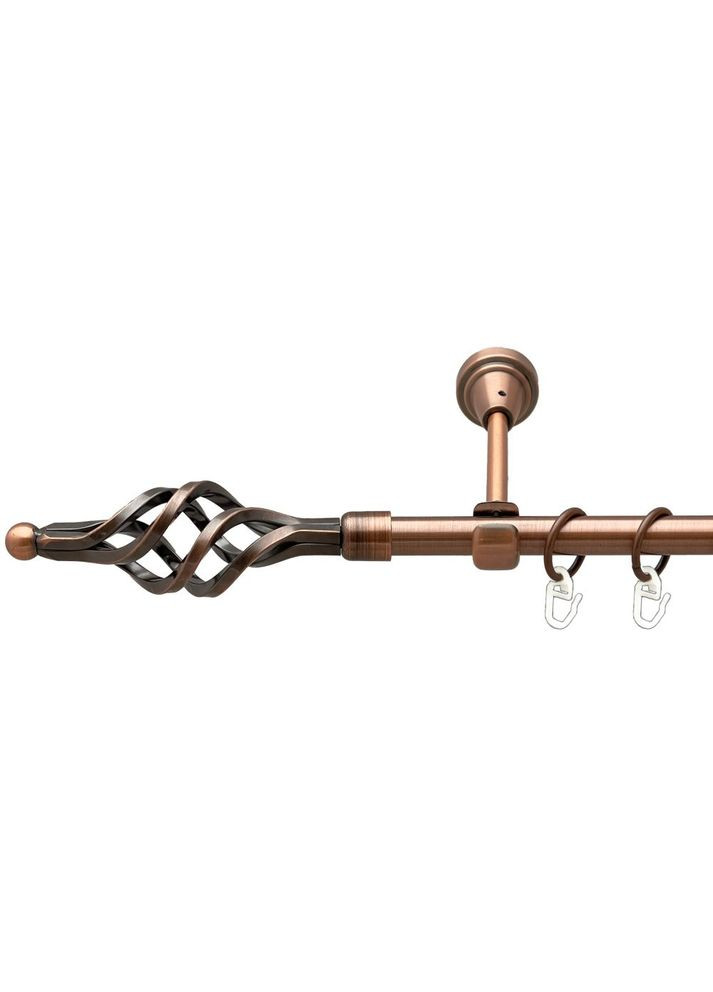 Карниз Ажур Мала металевий однорядний відкритий гладка труба Мідь 16 мм 200 см (00-00019233) ORVIT (300690756)