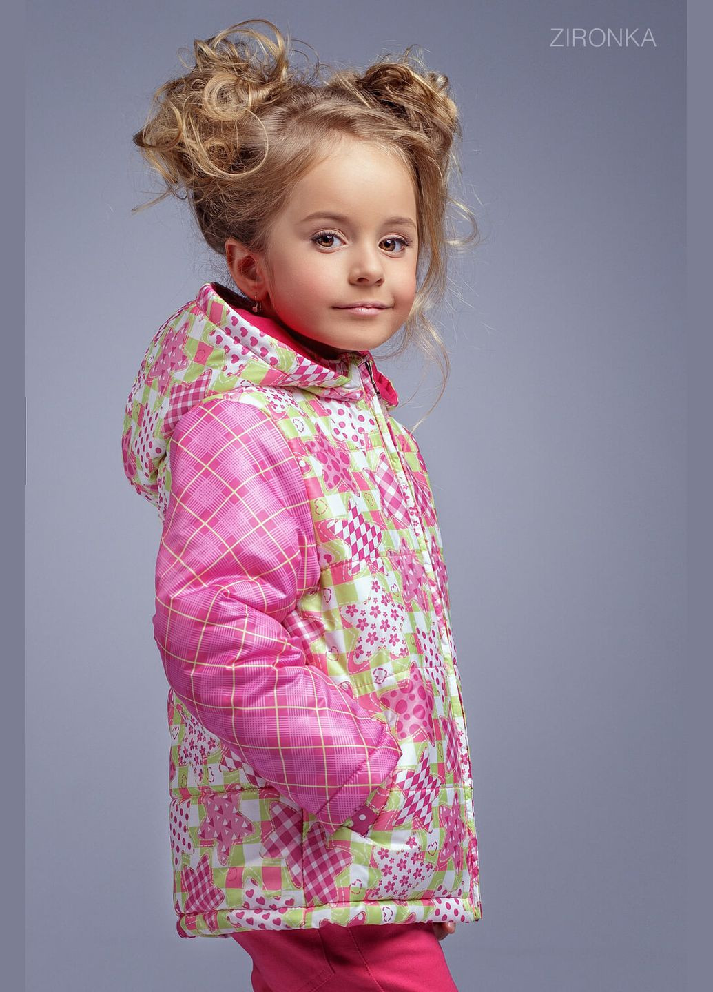 Рожева демісезонна демісезонна куртка для дівчинки Zironka