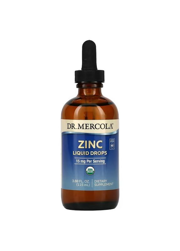 Цинк, Zinc,, 15 мг, 115 мл Dr. Mercola (356180294)