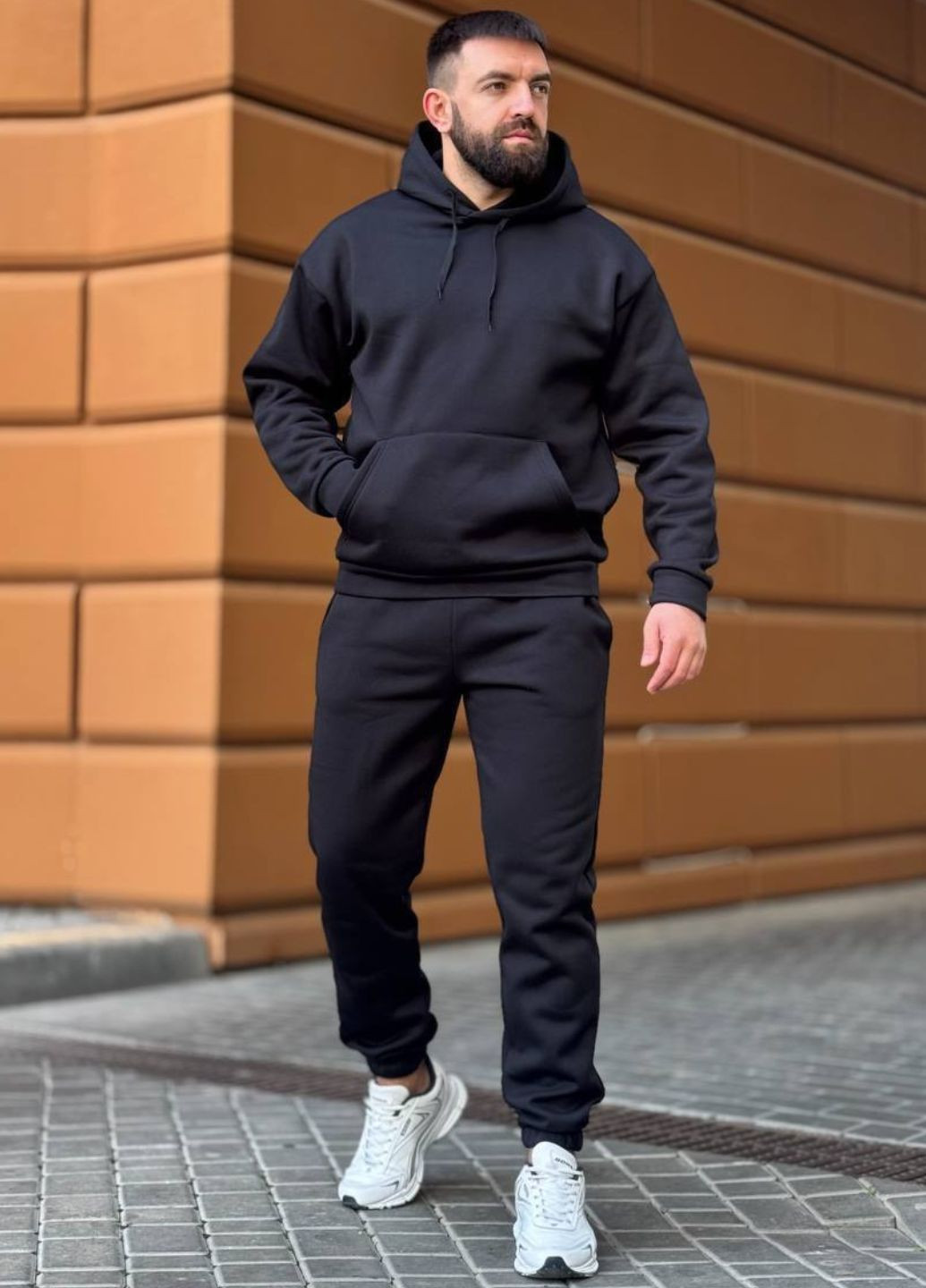 Базовий повсякденний костюм двійка: худі з капюшоном та кишенею кенгуру + штани на резинці Tik-Tak (325688105)