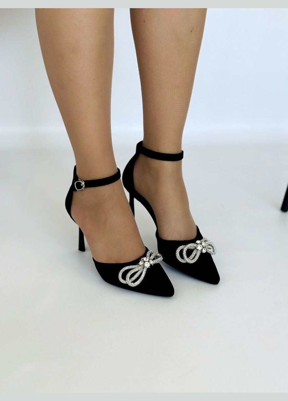 No Brand Ефектні жіночі туфлі чорний з штучна замша, — демісезон (307932291)